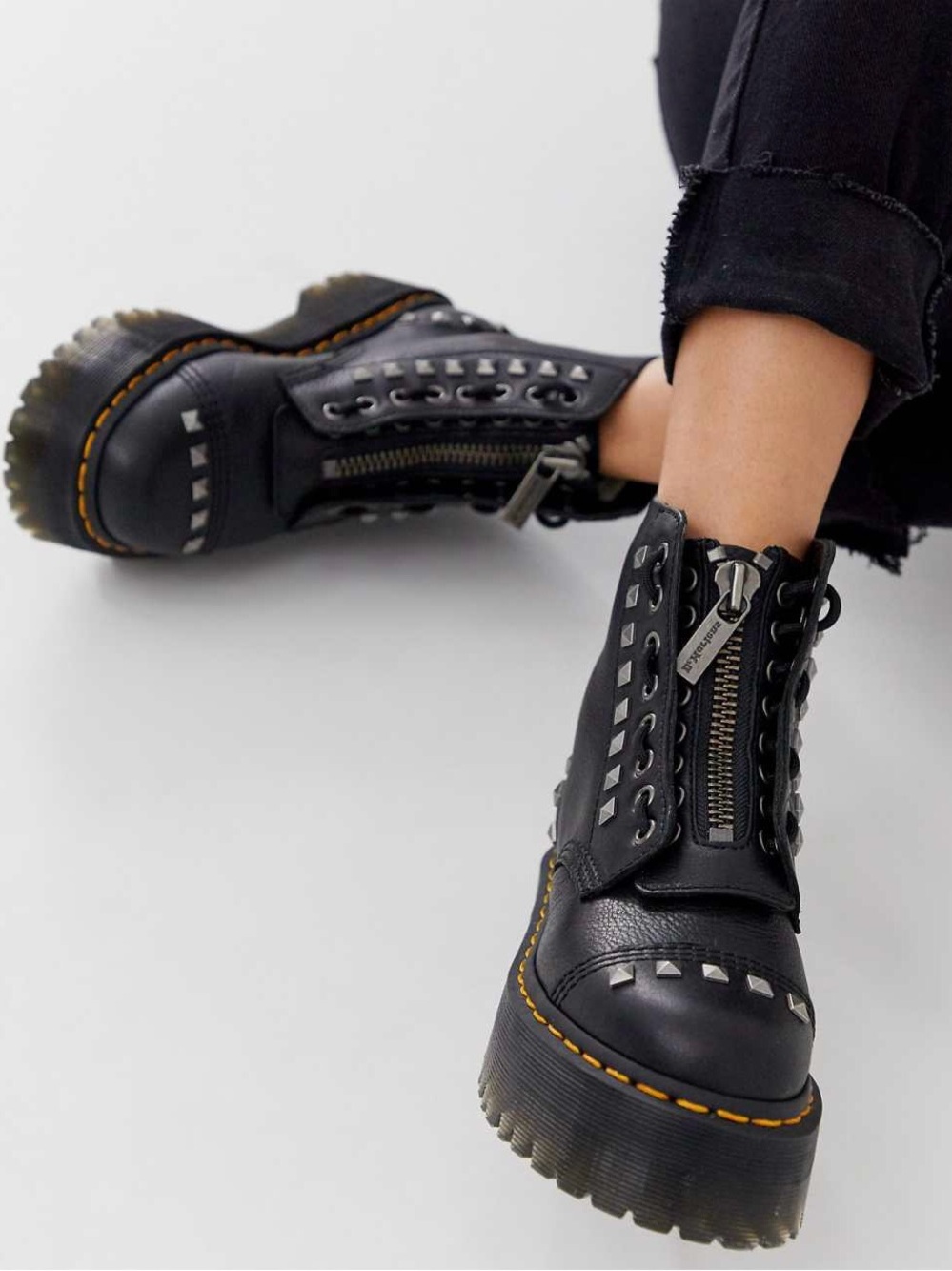 {Dr. Martens} Sinclair Studded Zip Combat Boots - Picture 16 of 16